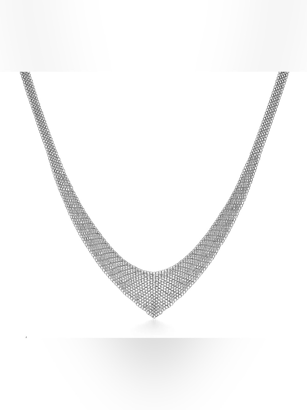 Tiffany Elsa Peretti Mesh Bib Necklace Silver